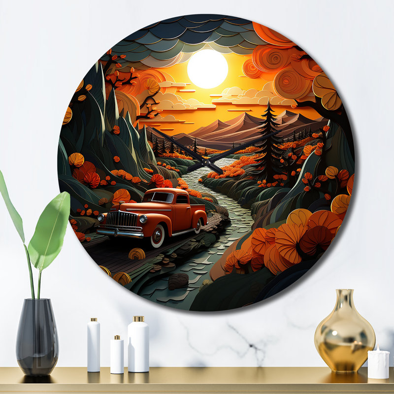 Horloge murale en métal Courtnay, Grand