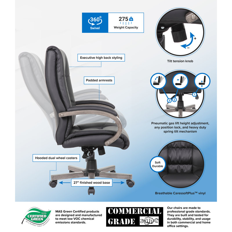 Vinyl Executive Chair, Gray