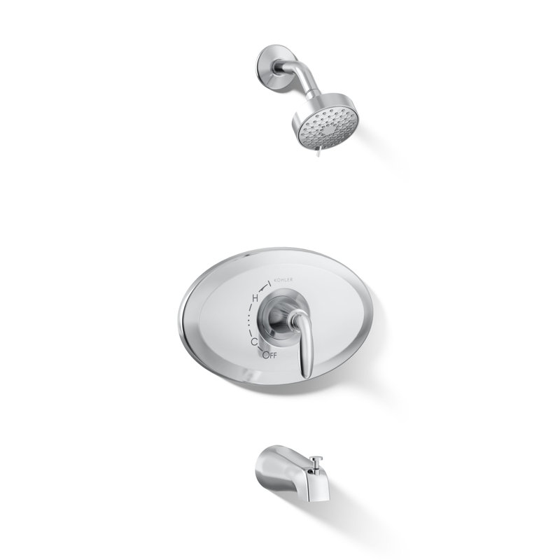 Ensemble de garniture de baignoire et de douche Remodel Rite-Temp avec 2,5 gallons par minute, Chrome poli