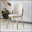 Ensemble de 2 chaises de salle à manger modernes en cuir de polyuréthane, pieds en métal doré pour un siège élégant et confortable dans la cuisine ou la salle à manger