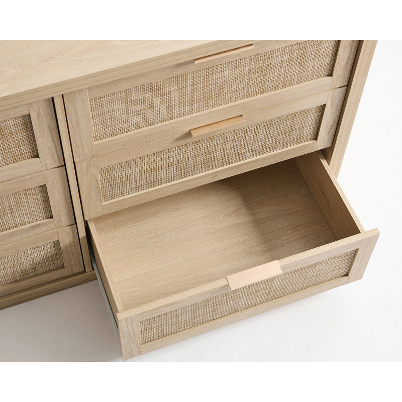 Commode à 6 tiroirs l 52,7 po Dearbhaile, Chêne clair