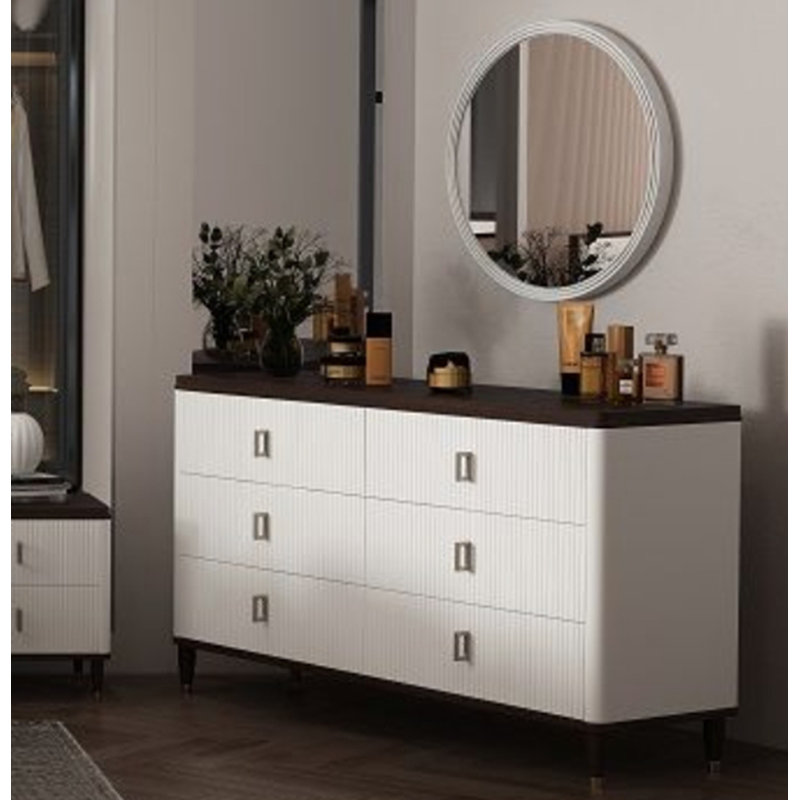 Commode double 6 tiroirs avec miroir Tomarkcus