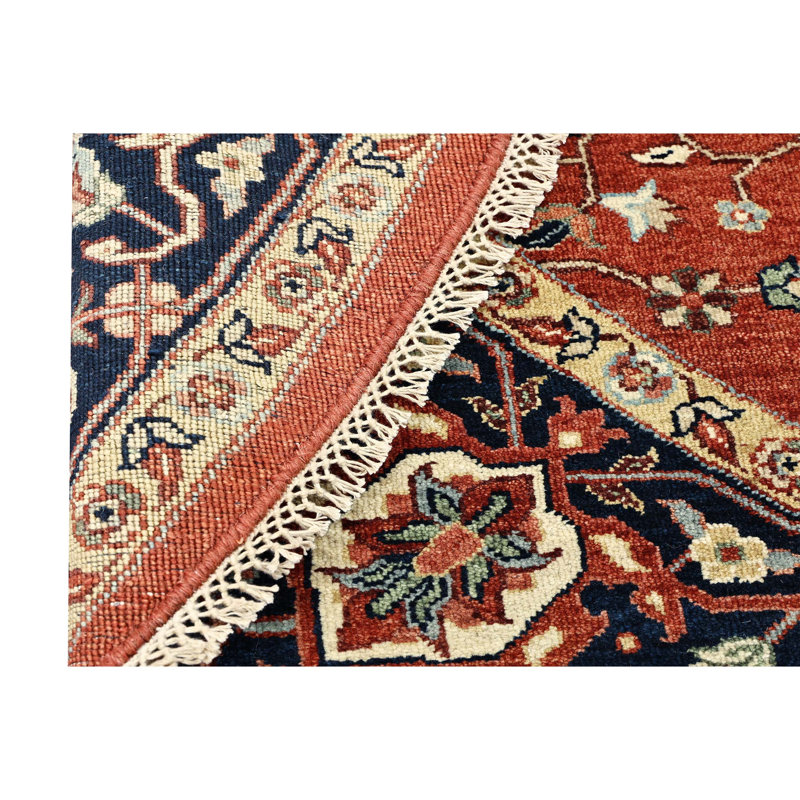 Hand Knotted Wool Oriental Area Rug, Round 8'