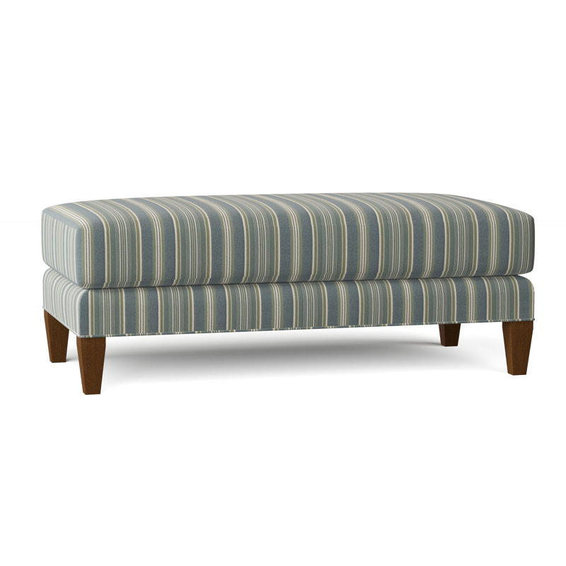 Celeste 48" Upholstered Cocktail Ottoman, Green and Blue Stripe; 0252-54, Truffle
