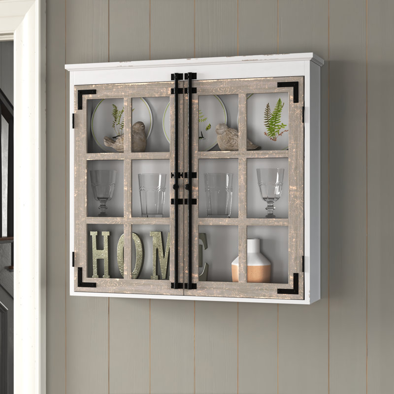 Sylvere Accent Cabinet, White/Wooden Gray