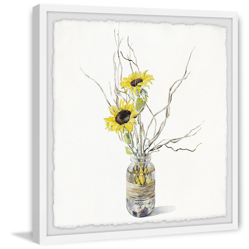 Sunflower Bloom - Single Picture Frame Painting, 51cm H x 51cm W