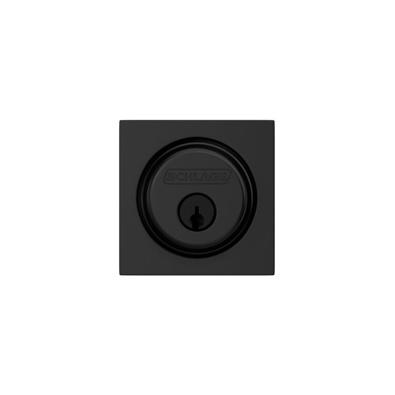 Single Cylinder Deadbolt with Collins Trim, Matte Black