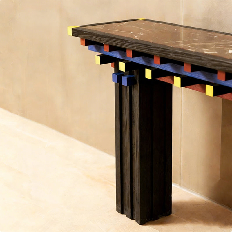 Console Retro Minimalist Art, H 31,5 po x l 62,99 po x P 15,75 po