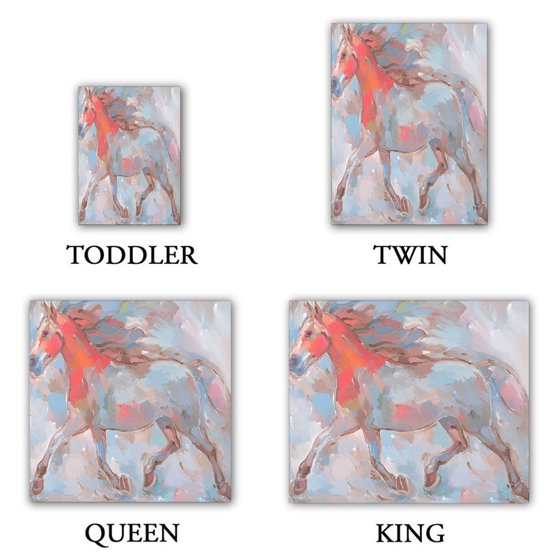 Ensemble de housse de couette en chevaux lisse runner iii, 1 housse simple + 1 taie standard