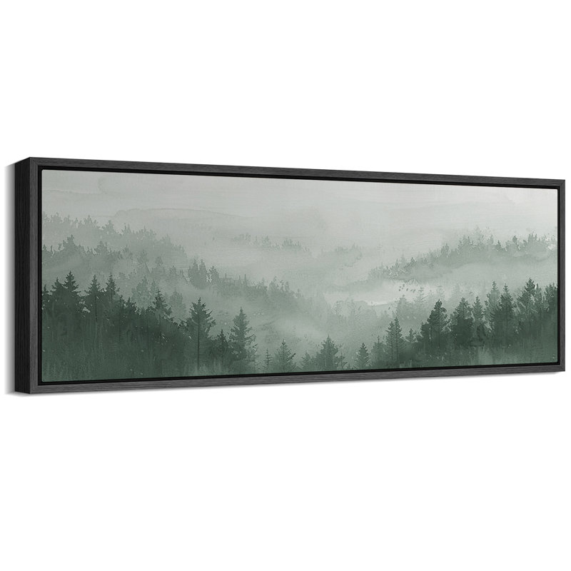 Paysage de forêt Woodland, H 20 po x l 60 po, Noir, noir, noir, noir