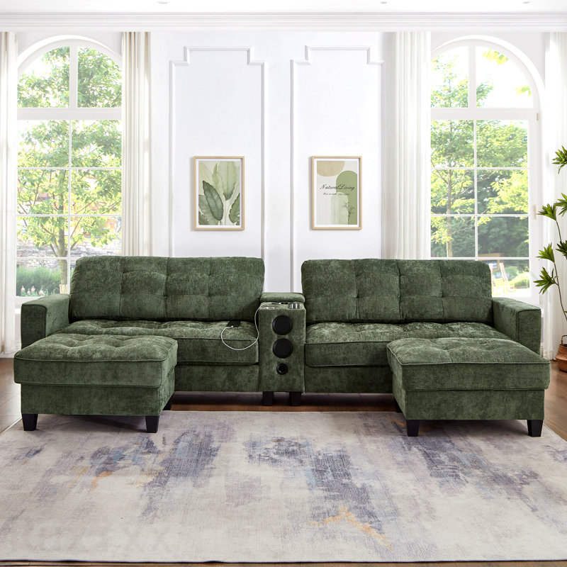 Canapé modulaire Modern, Green Chenille