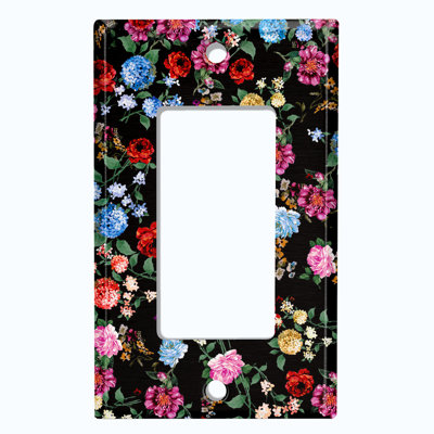 Plaque murale berçante à fleurs colorées 1-Gang