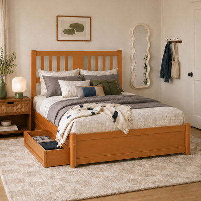 Graham Wood Storage Platform Bed