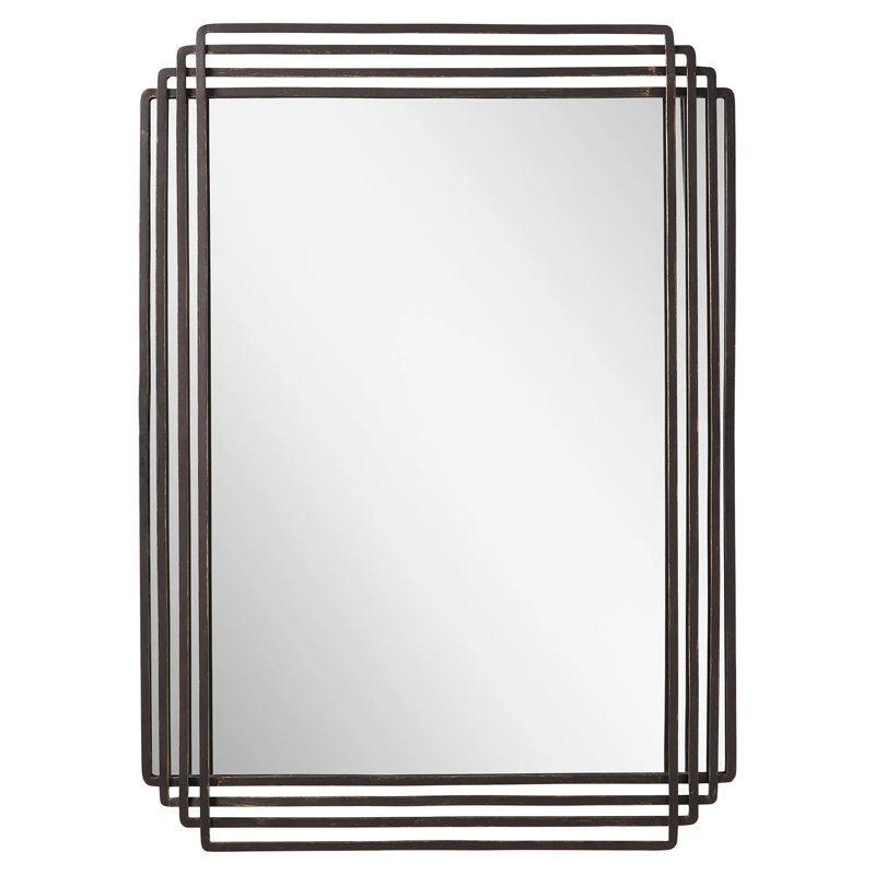 Miroir de salle de bain Sethfield, Thermolaquage noir