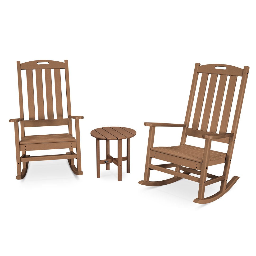 POLYWOOD Nautical 3-Piece Porch Rocking Chair Set POLYWOOD® Frame