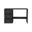 Bureau d'écriture Riverside avec trois tiroirs spacieux et une finition en wengé noir durable, parfait pour le bureau à domicile et l'apprentissage à distance