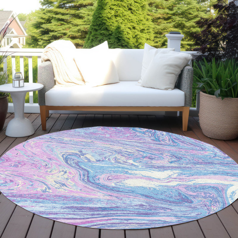  Machine Washable Indoor/Outdoor Chayden ACN1061 Rug, Round 8'