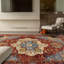 Elegant Wool Oriental Area Rug in Red/Light Blue-63794409