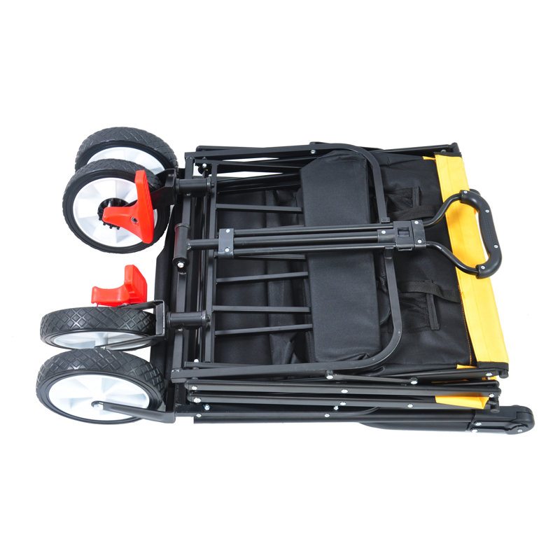 Chariot utilitaire d'extérieur pliable pliable, chariot de jardin portatif pliant robuste, porte-gobelet, poignées réglables