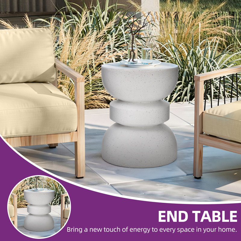 Tabouret de jardin 17,72 po H MGO, Blanc