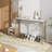 Narrow Console Table with Power Outlets and USB Ports in  Tone and Gold - Adjustable Feet for Entry Area or Sofa Side