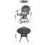 L'ensemble de salle à manger en aluminium coulé Allweather comprend des chaises pivotantes et une table ronde de 35,43 po avec un cadre noir-1608130582