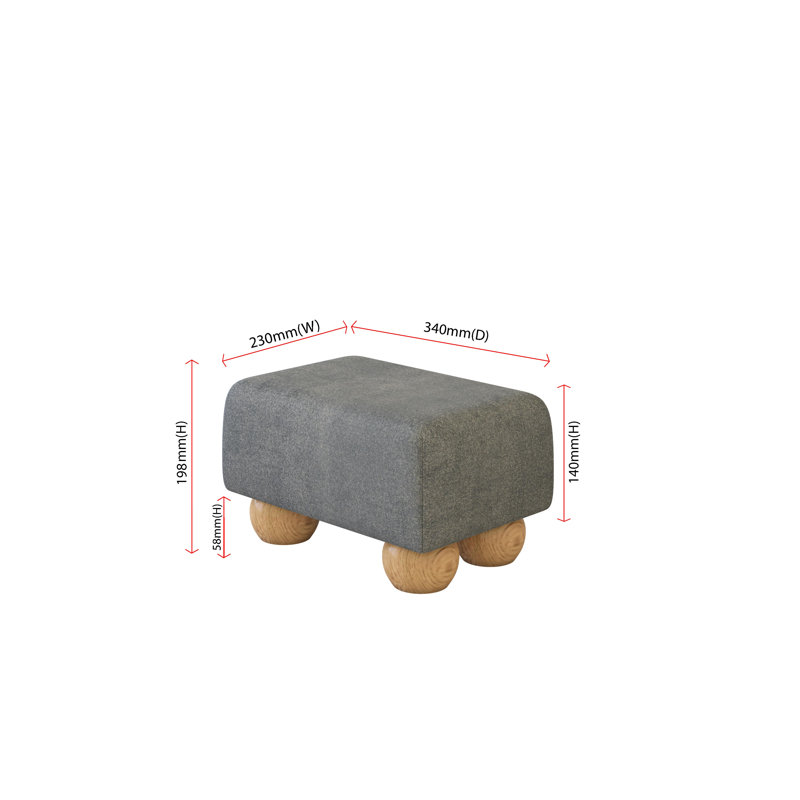 Manufactured Wood Accent Stool, Poz, Silver, Natural