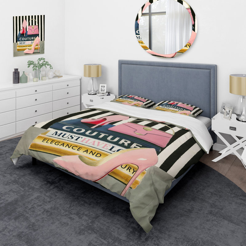 Glam fashion High Heels VII - Posh & Luxe Duvet Cover Set - Microfiber Polyester, King Duvet Cover + 2 Shams