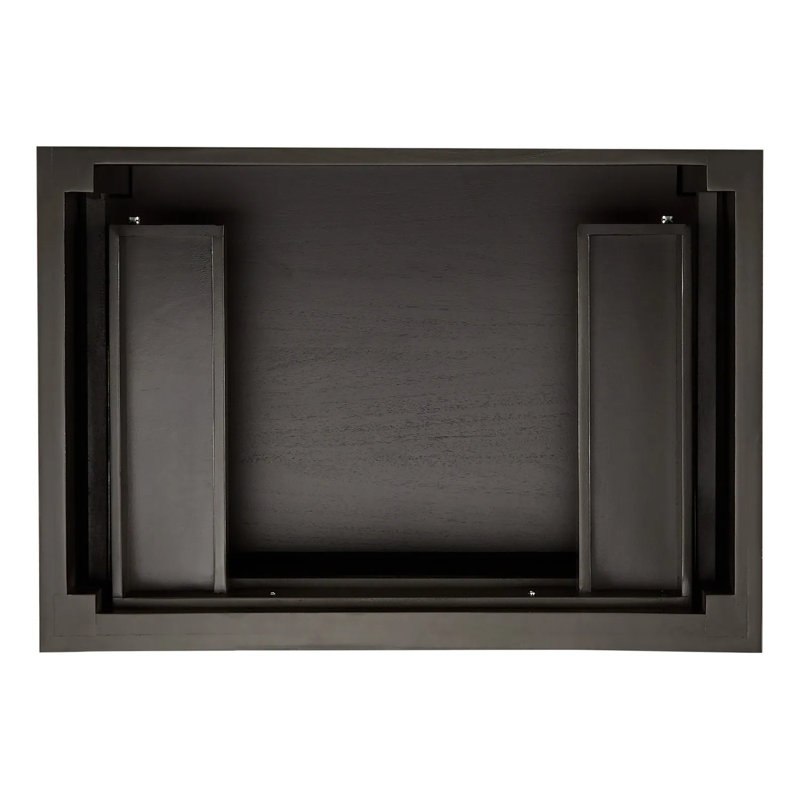 30" Charcoal Black Single Bathroom Vanity with Feathered White Quartz Top