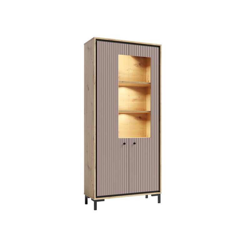 Vasilikos Display Cabinet, Natural/Pink