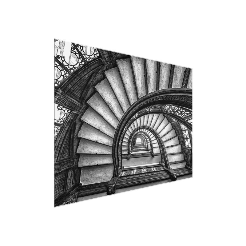 Chicago Staircase - Photograph Print on Glass, 61cm H x 91cm W x 0.5cm D, Paper