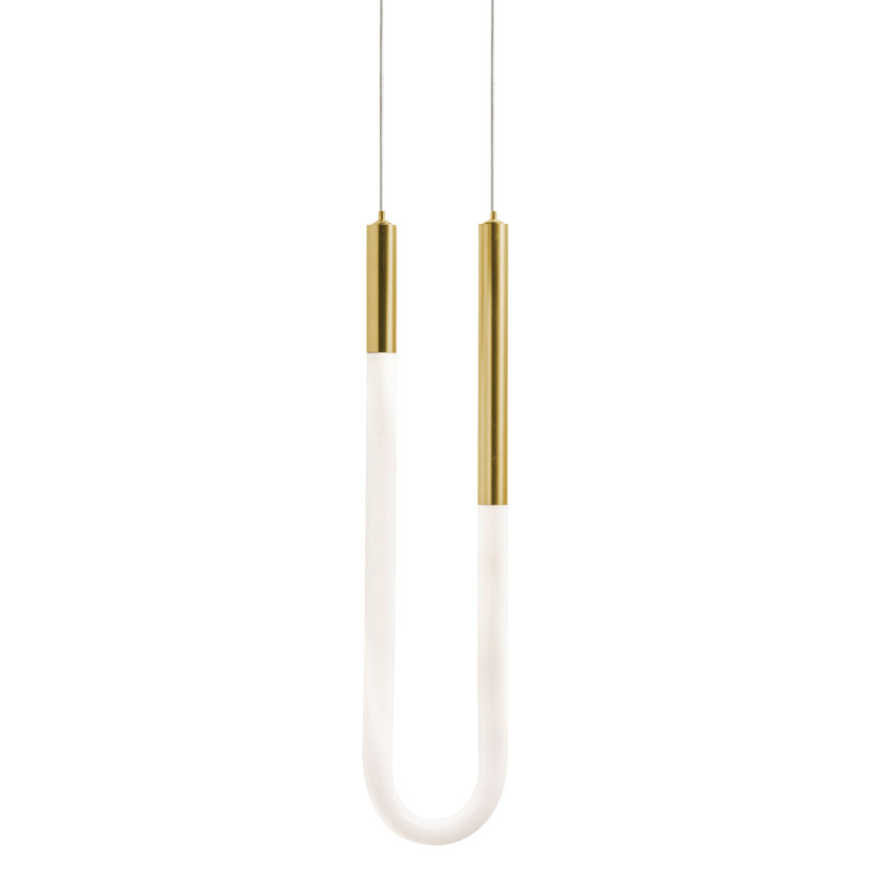 Adel Single LED Pendant, Light Antique Brass