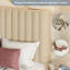  Structure de lit simple, structure de lit plateforme en lin avec tête de lit en tissu, support de lattes en bois massif, silencieux, sans sommier, facile à assembler, beige