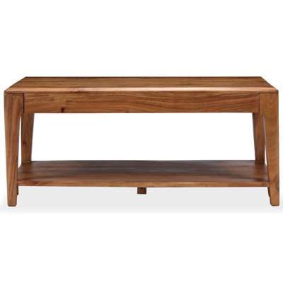 Gwen Solid Wood Four Leg Coffee Table with Storage
