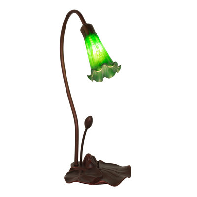 16" High Green Pond Lily Mini Lamp