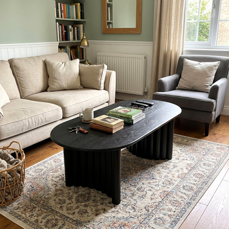 Table basse 51 po, Plateau noir / base noire