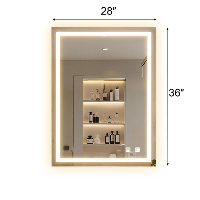 Led Bathroom Vanity Mirror,  36'' H X 28'' W X 1.18'' D
