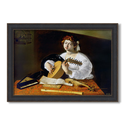 Le joueur de luth (version Wildenstein), v. 1596-Caravage - Toile avec cadre sur mesure