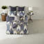 Ensemble de literie confortable en coton bleu marine, style moderne pour la maison