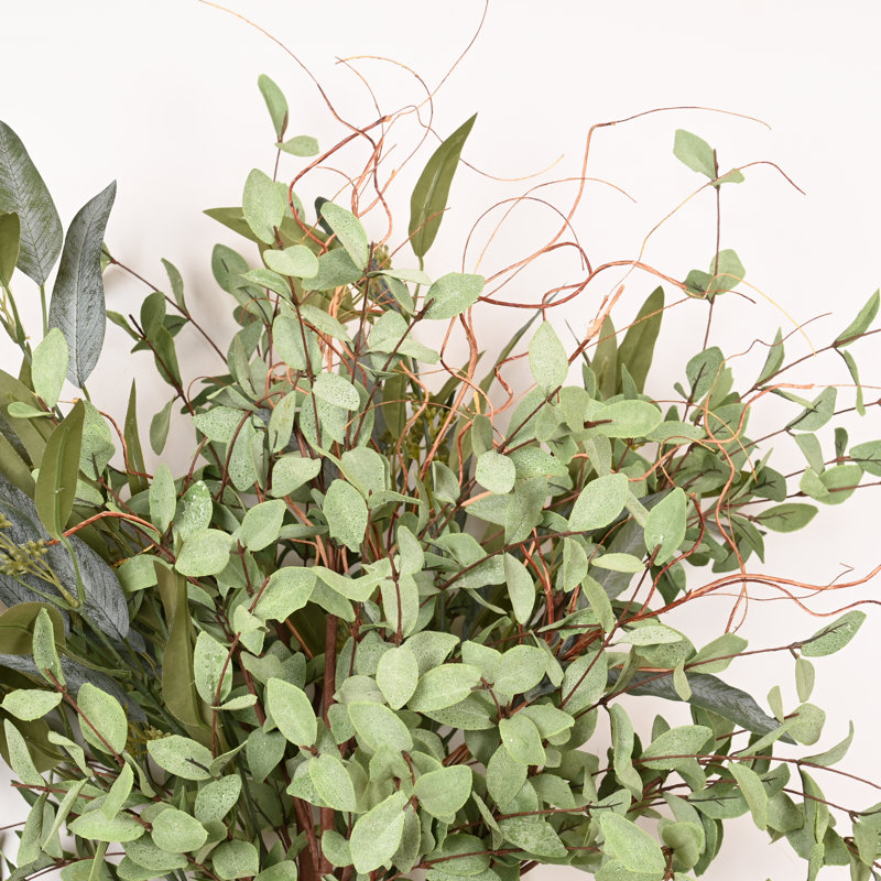 36 po branche d'eucalyptus et de feuillage mélangés artificiels pour remplisseur de vase, brindille longue tige de ferme pour décorations de table de centre de table de bureau à domicile