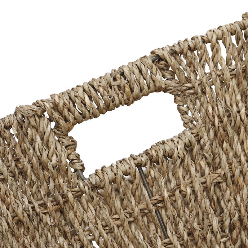 JVL SEAGRASS ON POWDER COATED IRON FRAME Decorative Basket