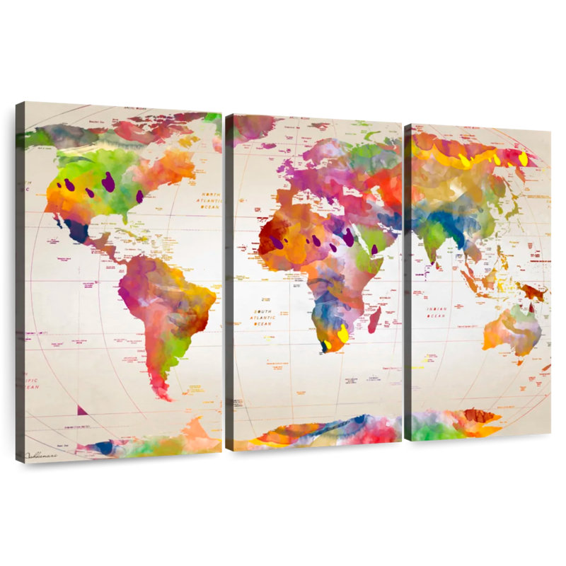 Carte du monde Aliaz II, H 28 po x l 45 po