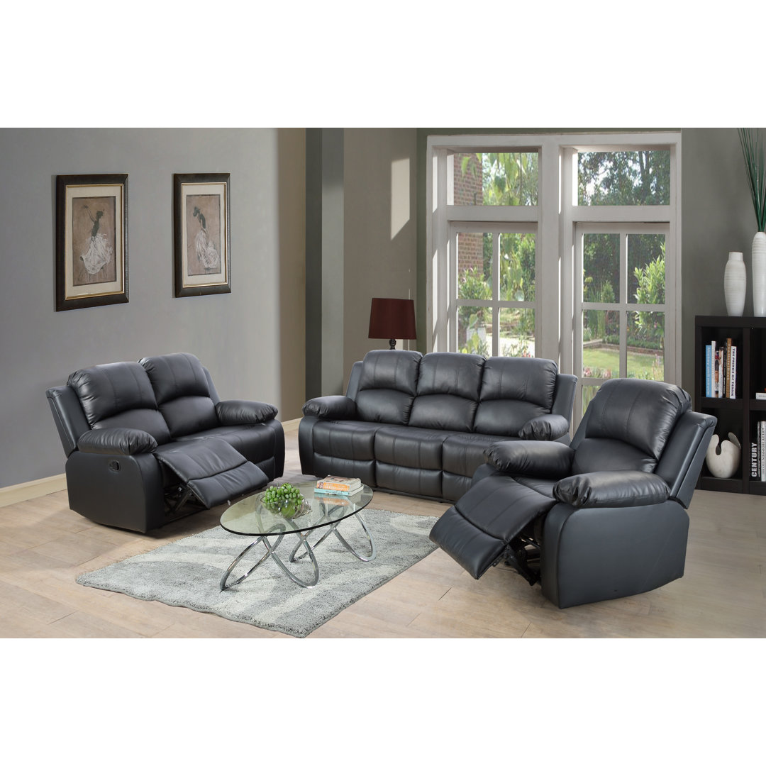 3 - Piece Faux Leather Living Room Set Latitude Run®