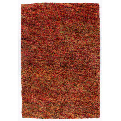 Izzie Wool Area Rug in Red