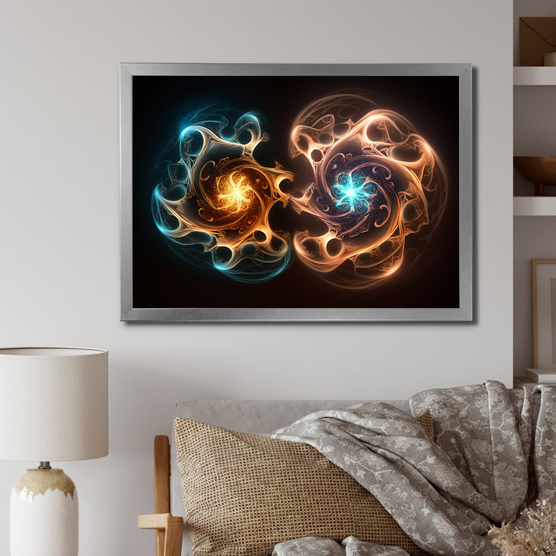 Quantum Twin Flames I - impression, H 12 po x l 20 po x P 1 po, Cadre simple argenté