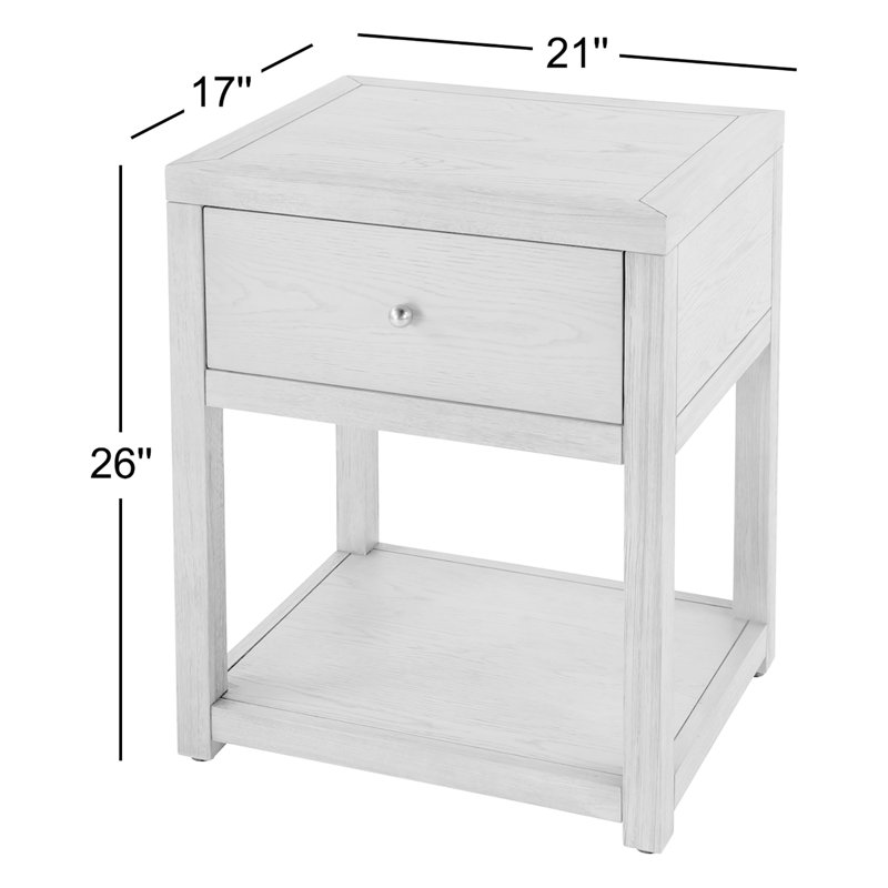 Nora 21 in. W Wood 1 Drawer Small Nightstand with Shelf, Walnut
