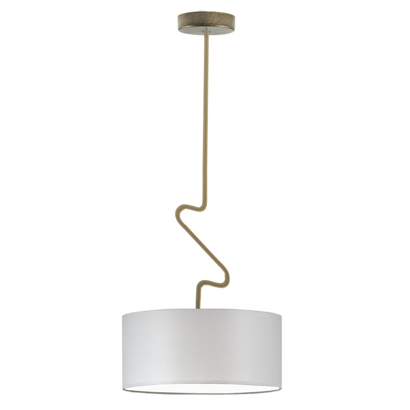 Candless 1 - Light Drum Pendant, Light Grey, Antique Bronze