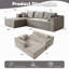 Canapé modulaire à compression avec méridienne confortable, canapé en forme de L sans siège avec assise profonde, canapé-lit modulaire minimaliste pour salon, salon, appartement, velours côtelé-1371012759
