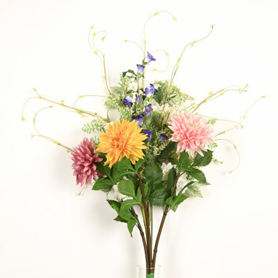 Arrangement floral de dahlia de baies artificielles de 36 po de couleur mélangée pour remplissage de vase, branche de verdure de campagne, jets de fleurs à longues tiges, bouquet en vrac pour fête de mariage, bureau, centre de table, décorations de tablettes