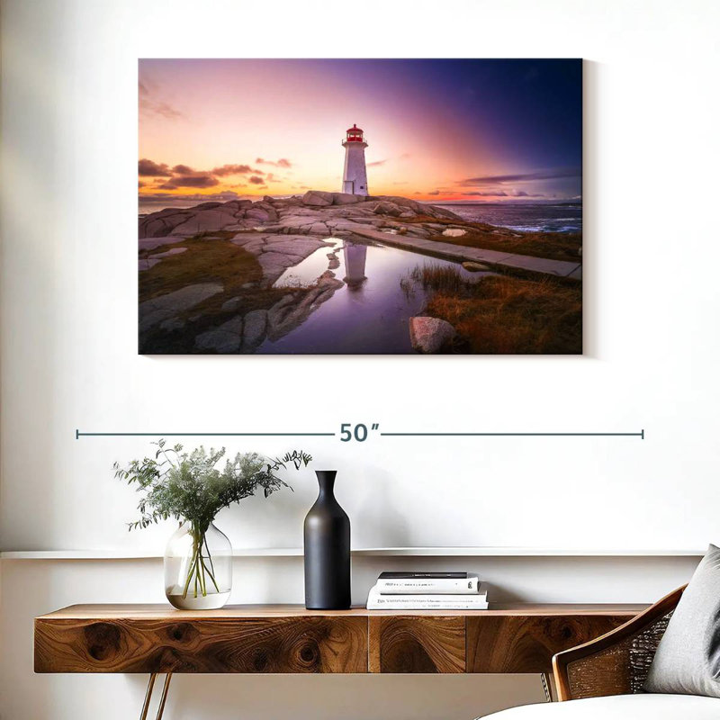 Peggys point lighthouse sunset Aletra, H 26 po x l 39 po